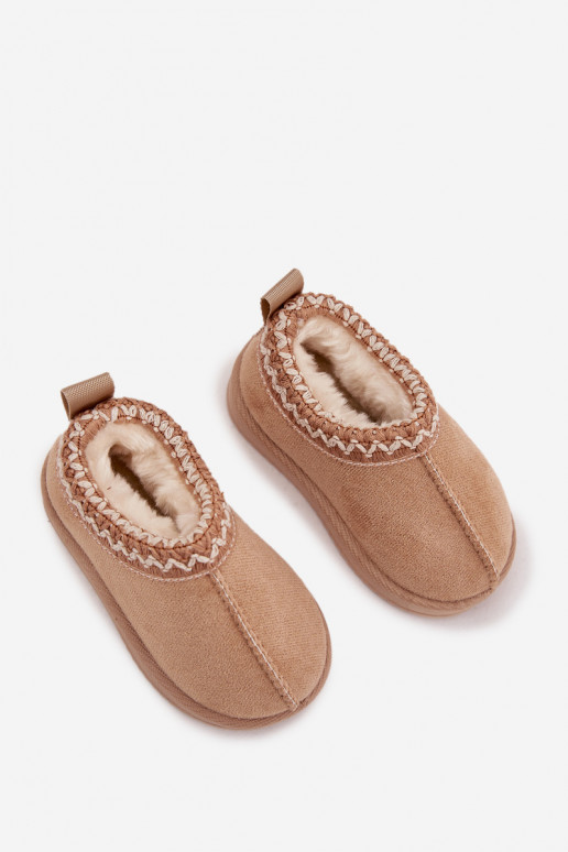 Snow Boots Children's Ankle Boots On Platform Insulated With Fur Beige Vilabria Snow Boots Children's Ankle Boots On Platform Insulated With Fur Beige Vilabria