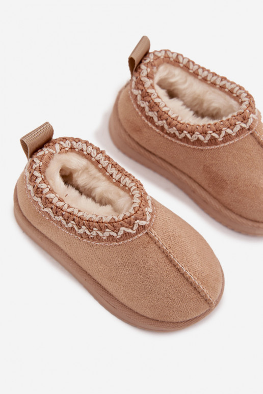 Snow Boots Children's Ankle Boots On Platform Insulated With Fur Beige Vilabria Snow Boots Children's Ankle Boots On Platform Insulated With Fur Beige Vilabria