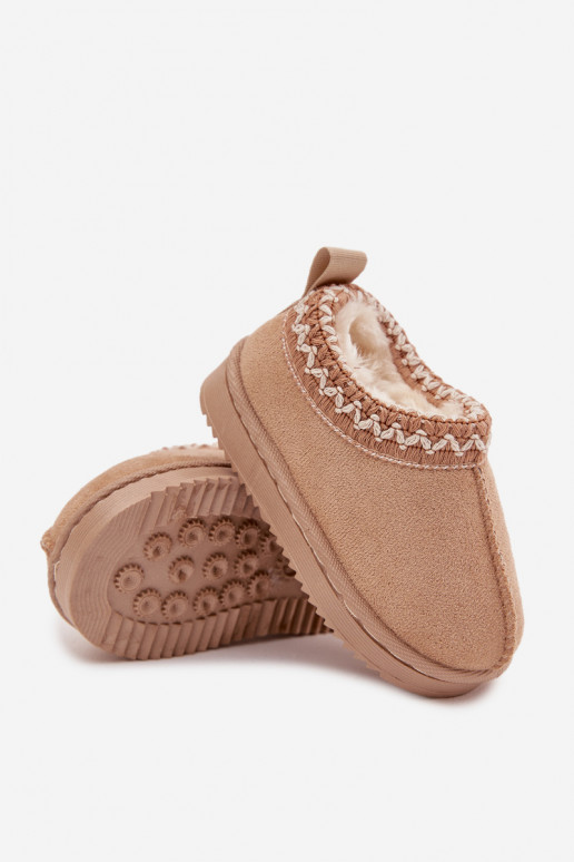 Snow Boots Children's Ankle Boots On Platform Insulated With Fur Beige Vilabria Snow Boots Children's Ankle Boots On Platform Insulated With Fur Beige Vilabria