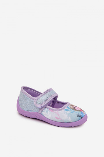 Ballerina Kids Slippers Fastened With Velcro Frozen Land Ice Blue Olivessa