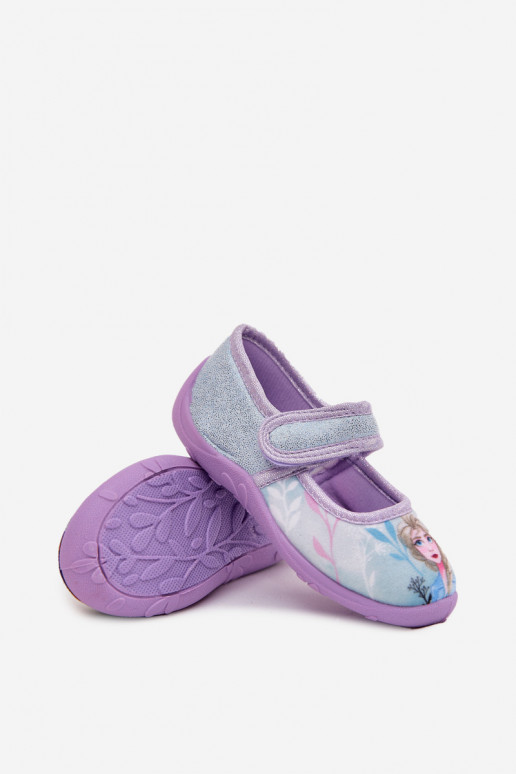 Ballerina Kids Slippers Fastened With Velcro Frozen Land Ice Blue Olivessa