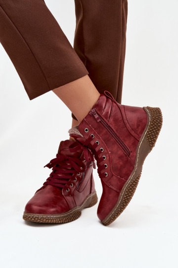 Women's Boots Lined with Faux Fur from Eco Leather Bordeaux Ulverina 2