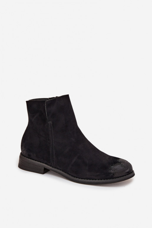 Women's Flat Heel Ankle Boots Vinceza 39961 Black