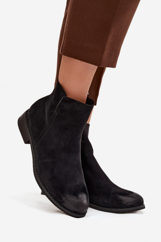 Botki Damskie Na Płaskim Obcasie Vinceza 39961 Czarne