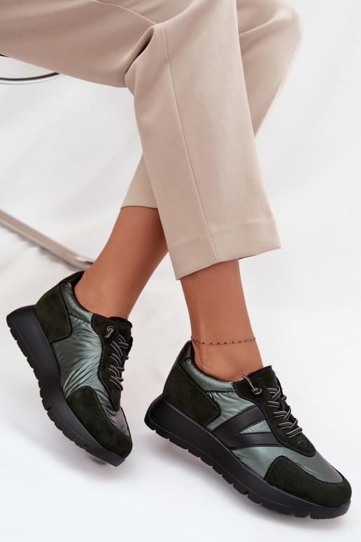 Women's Sneakers on Platform Vinceza 58561 Dark Green