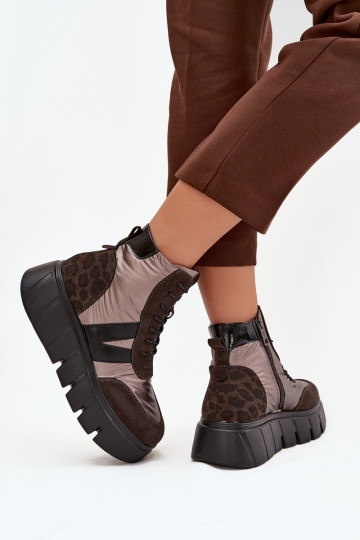 Women's Insulated Ankle Boots on Platform Vinceza 58562 Brown 2