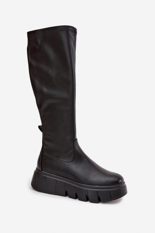 Women's Platform Boots with Zipper Vinceza 58553 Black