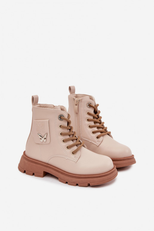 Insulated Children's Boots With Zipper Beige Alverina