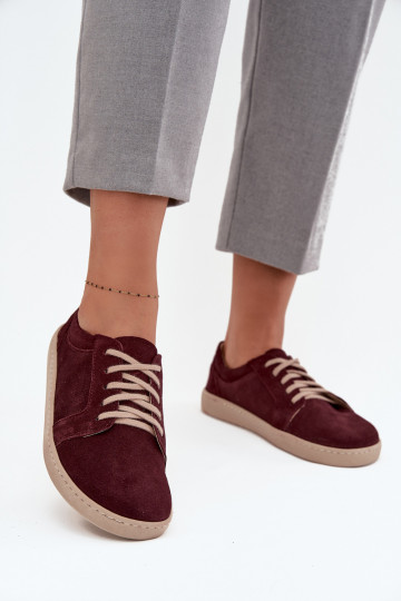 Trampki Typu BarefootwithNaturalnego Zamszu Zazoo 314 Bordowe 2