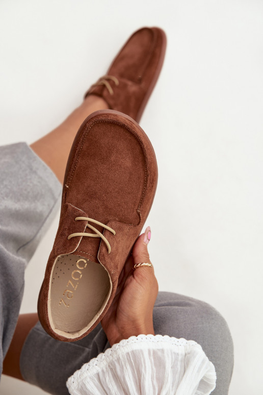 Women's Barefoot Style Shoes Made of Natural Suede Zazoo 327 Brown