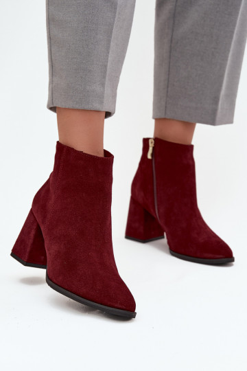 Women's Heeled Boots with Golden Detail Chocolate Zazoo 3128 2