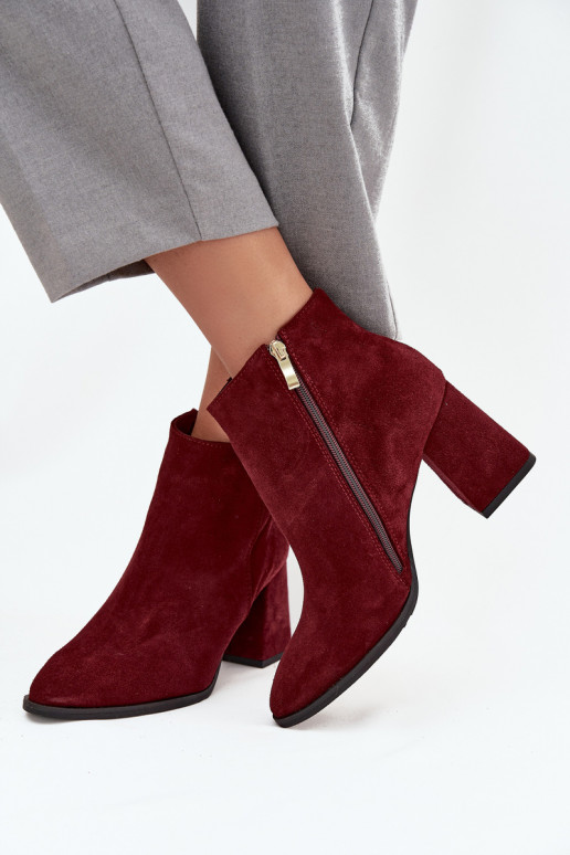 Women's Heeled Boots with Golden Detail Chocolate Zazoo 3128