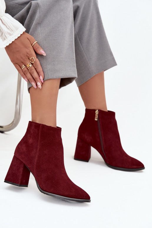 Women's Heeled Boots with Golden Detail Chocolate Zazoo 3128