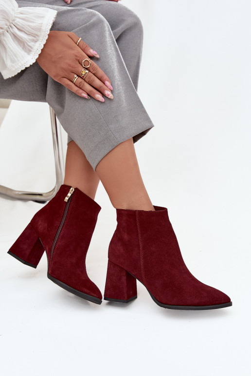 Women's Heeled Boots with Golden Detail Chocolate Zazoo 3128