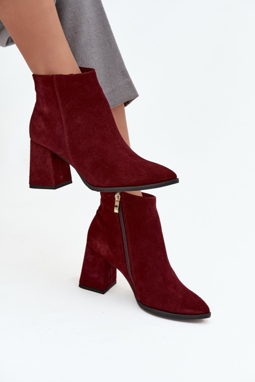 Women's Heeled Boots with Golden Detail Chocolate Zazoo 3128