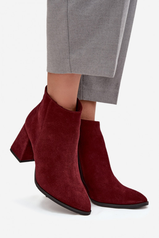 Women's Heeled Boots with Golden Detail Chocolate Zazoo 3128