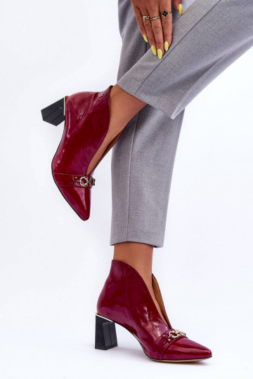 Leather Boots on Heel Maciejka 05262-15 Fuchsia 2