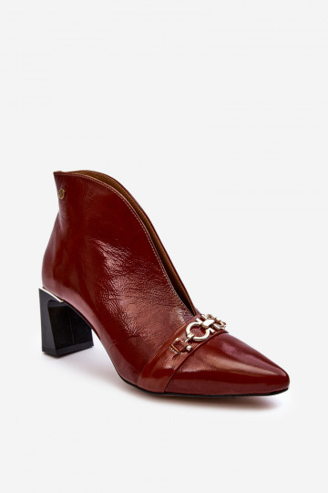 Leather Ankle Boots on Heel Maciejka 05262-02 Brown 2