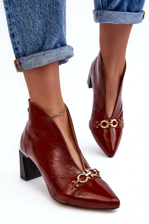 Leather Ankle Boots on Heel Maciejka 05262-02 Brown