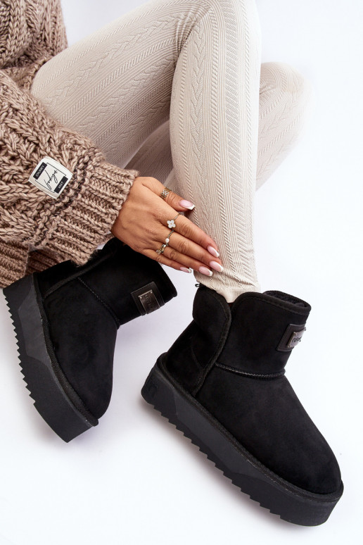 Wegańskie Wodoodporne Śniegowce Na Platformie D.Franklin DFSH371004 Czarne