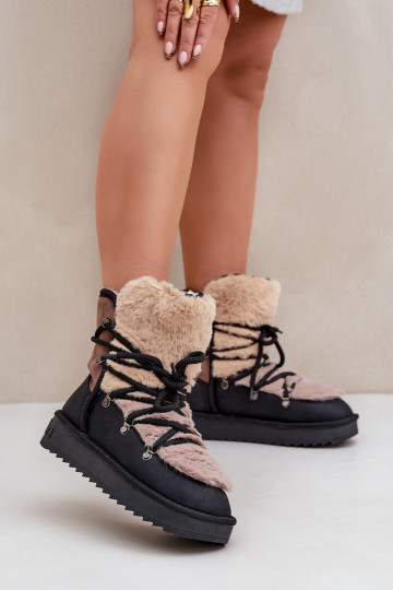 Women's Snow Boots With Fur D.Franklin Black DFSH370012 2