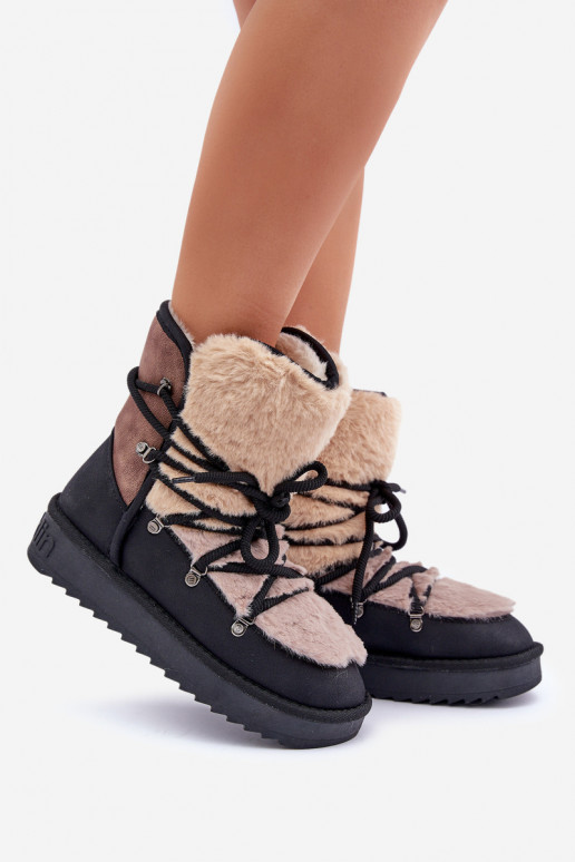 Śniegowce DamskiewithFuterkiem D.Franklin DFSH370012 Czarne