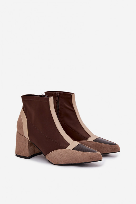 Women's ankle boots with chunky heel with zipper brown Delvane Women's ankle boots with chunky heel with zipper brown Delvane