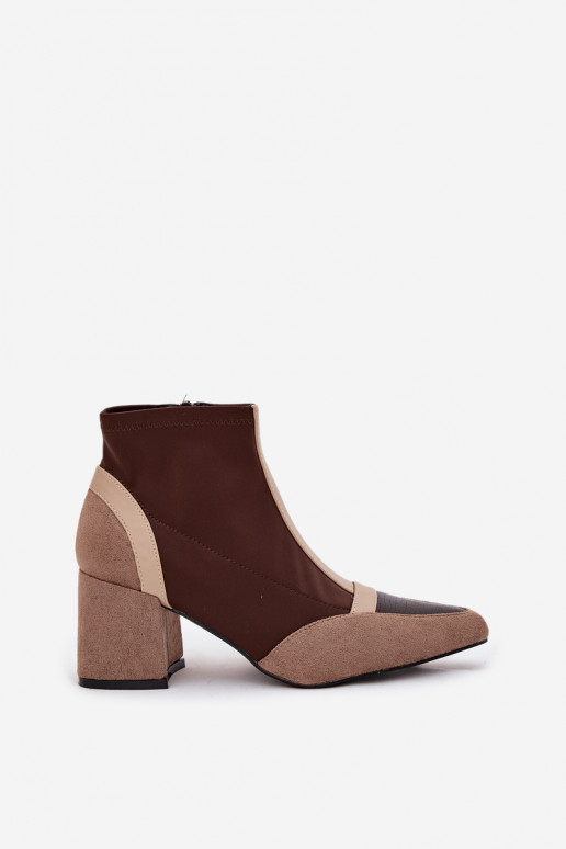 Women's ankle boots with chunky heel with zipper brown Delvane Women's ankle boots with chunky heel with zipper brown Delvane