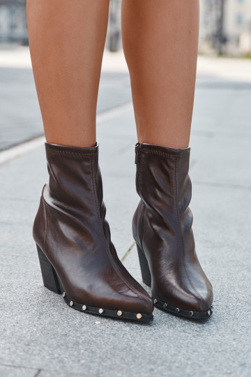 Women's Cowboy Boots Made of Eco Leather with Heel Brown Abrielle 2