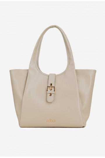 Shopper bag with clip NOBO BAG6010-015 Light beige