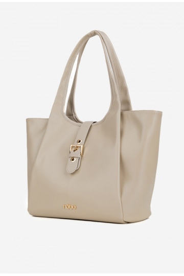 Shopper bag with clip NOBO BAG6010-015 Light beige 2