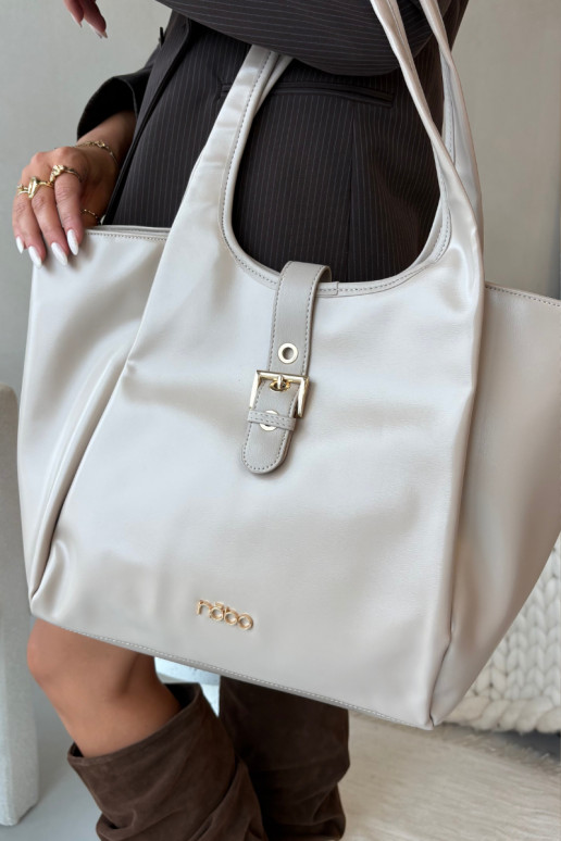 Torebka ShopperkawithKlamrą NOBO BAG6010-015 Jasnobeżowa