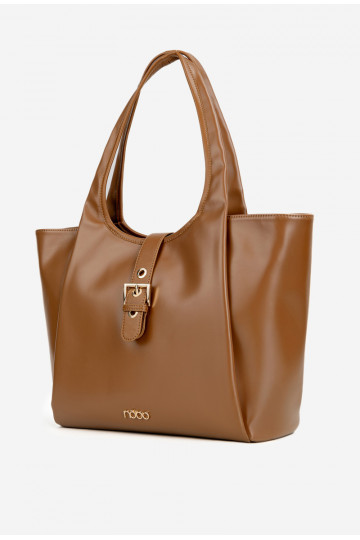 Shopper Bag with Clasp NOBO BAG6010-017 Light Brown 2