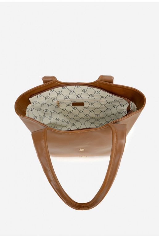 Shopper Bag with Clasp NOBO BAG6010-017 Light Brown