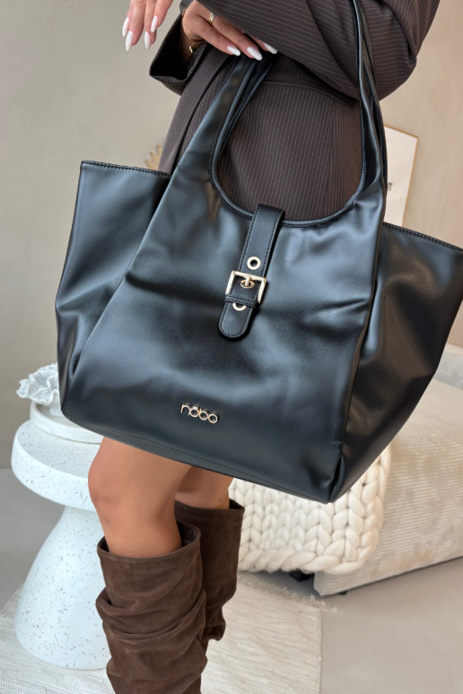Shopper Bag with Clasp NOBO BAG6010-020 Black