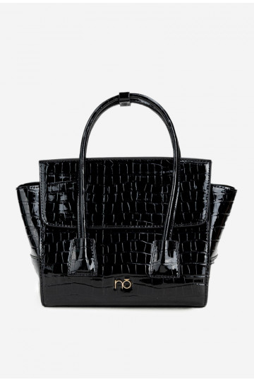 Small Box Bag with Embossed Pattern NOBO BAG5800-M20 Black