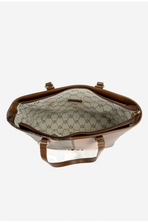 Torebka Shopperka Zwierzęcy Wzór NOBO BAG5740-M17 Brązowa