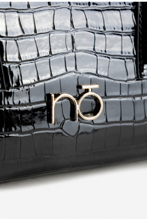 Lacquered handbag case with embossing NOBO BAG5810-M20 Black