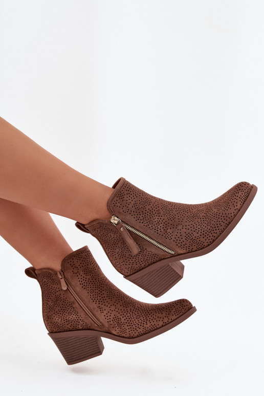 Women's Cowboy Boots on Heel S.Barski HY52-538 Brown