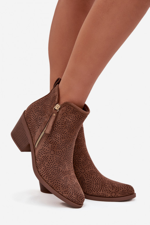 Women's Cowboy Boots on Heel S.Barski HY52-538 Brown