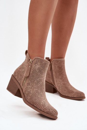 Women's Cowboy Boots with Heel S. HY52-538 Beige