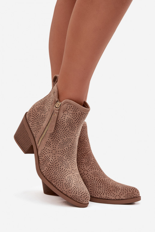 Women's Cowboy Boots with Heel S. HY52-538 Beige