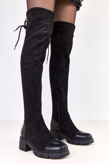 Czarne kozaki ekozamszowe... 2