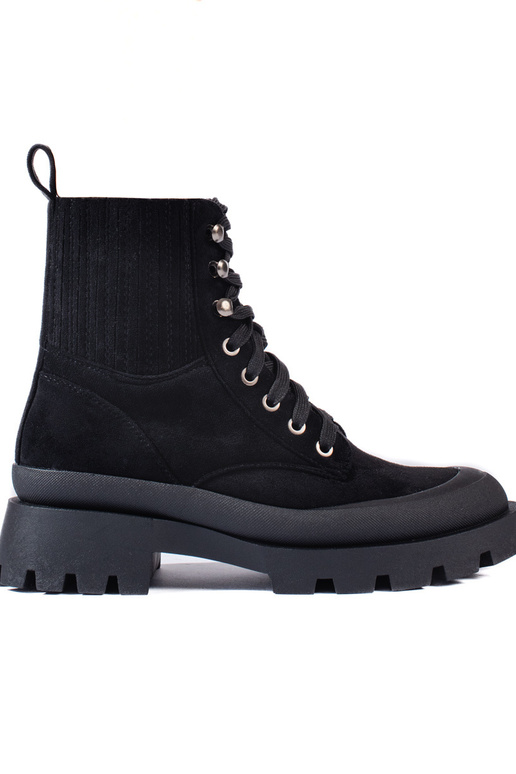 black tied of suede boots