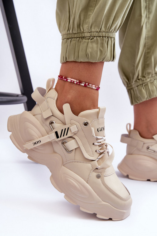 Buty Sportowe Sneakersy GOE MM2N4015 Beżowe