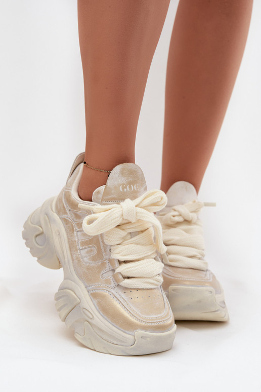 Leather Women's Sneakers GOE SS2N4009 Gold