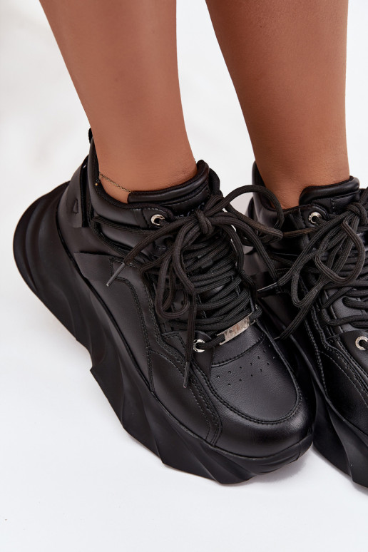 Sneakersy Damskie Skóra Naturalna GOE SS2N4036 Czarne