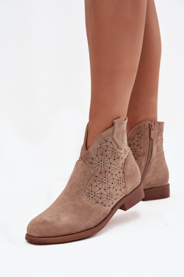 Women's Ankle Boots On Flat Heel S Barshi HY52 532 Beige 2
