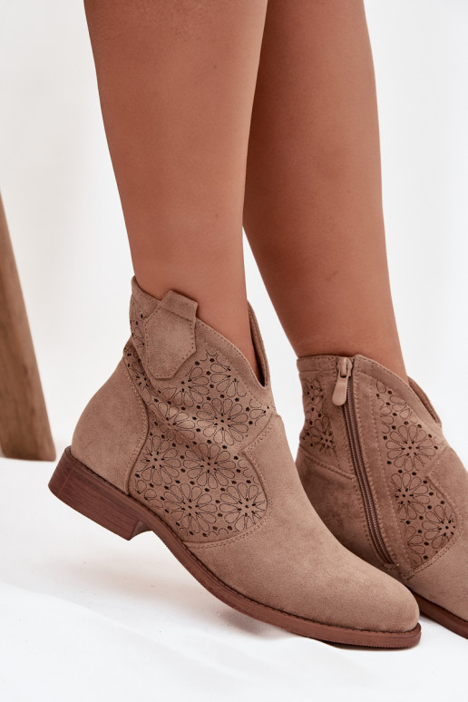 Women's Ankle Boots On Flat Heel S Barshi HY52 532 Beige