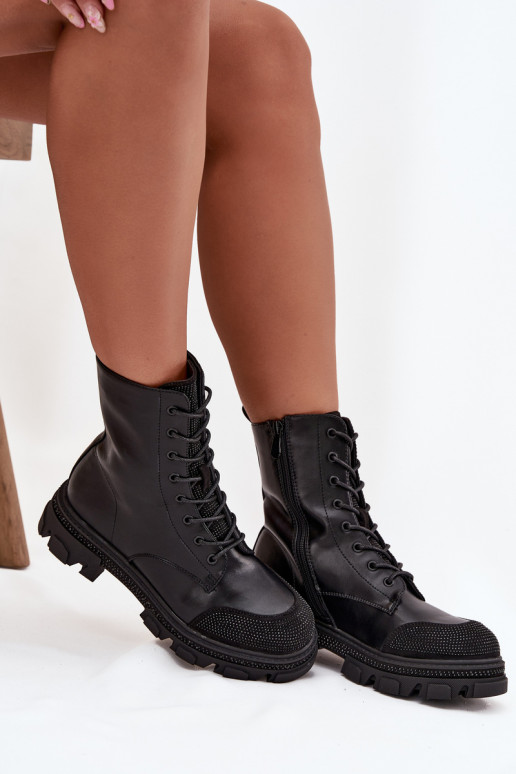 Women's Work Boots with Lining with Decoration S.Barski HY42-982 Black